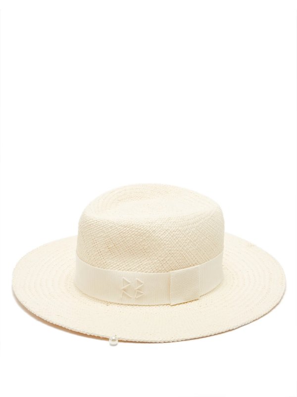 Faux-pearl embellished straw hat | Ruslan Baginskiy | MATCHESFASHION US