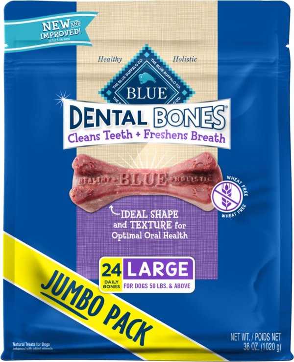 Dental Bones All Natural Large Dog Treats, 36-oz bag - Chewy.com