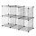 Storage Cubes - Stackable Interlocking Wire Shelves - Black (Set of 6)
