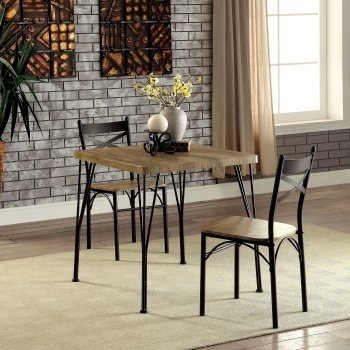 Amonica Industrial Style 3 Piece Casual Dining Set