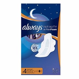 Always Infinity Size 4 Overnight Pads with Wings, Unscented, 28 Count (Pack of 3), Packaging May Vary