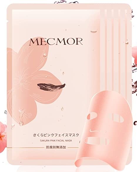 Collagen Facial Treatment Mask for Glowing Skin, Reduce Fine Lines Acne, Moisturizing Antiaging Hydrating Sheet Masks, Vitamin Natural Sakura Hyaluronic Acid Powerful Antioxidant, Reduce Wrinkles Acne Marks, Formulated in Japan