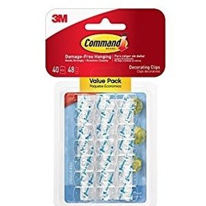 Command Decorating Clips, Clear, 40-Clips