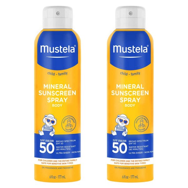 Mineral Sunscreen Spray SPF 50 6 fl oz, 2-pack