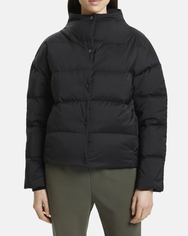 High-Collar Puffer Coat in City Poly