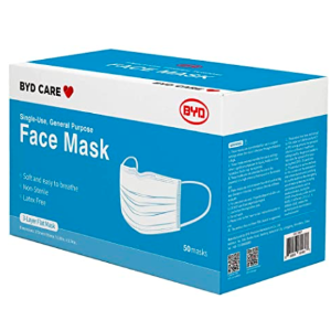 BYD Procedural Mask (Non Sterile), Blue (50 Masks/Box)