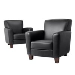 Nolan Bonded Leather Living Room Club Chair x 2