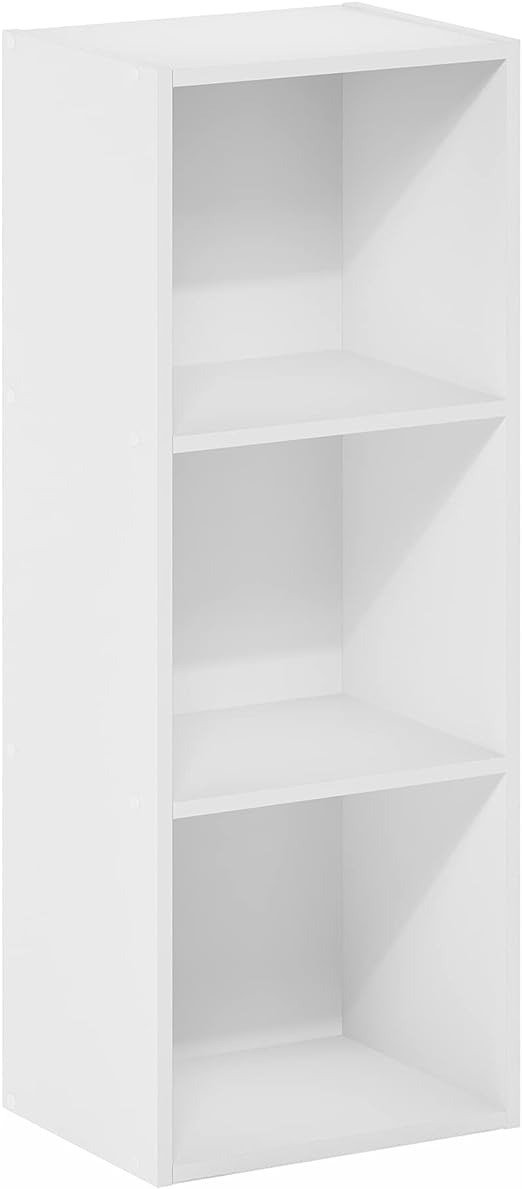 Pasir 3-Tier No Tool Assembly Open Shelf Bookcase, White