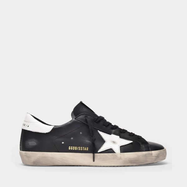 Super-Star Baskets in Black and White Leather