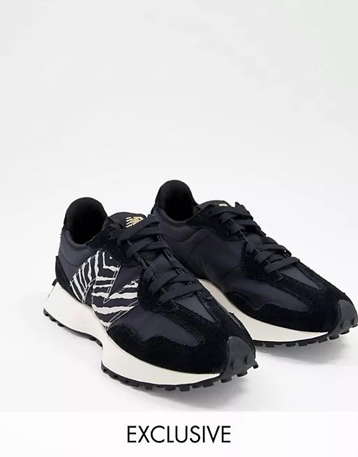 327 animal sneakers in black and zebra - exclusive to *ASOS