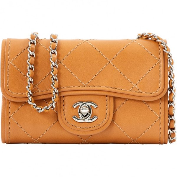 Timeless leather clutch bag CHANEL Camel