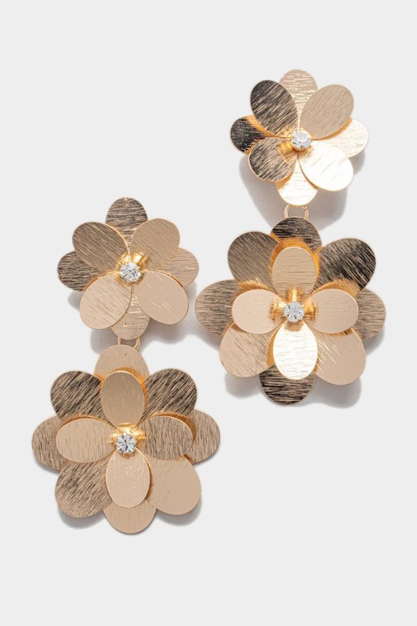 Jessie Brushed Floral Statement Earrings