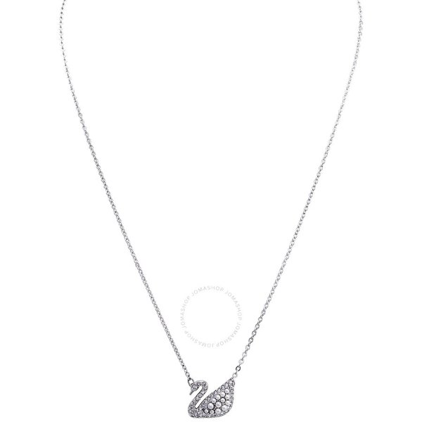 Rhodium Plated Iconic Swan Necklace