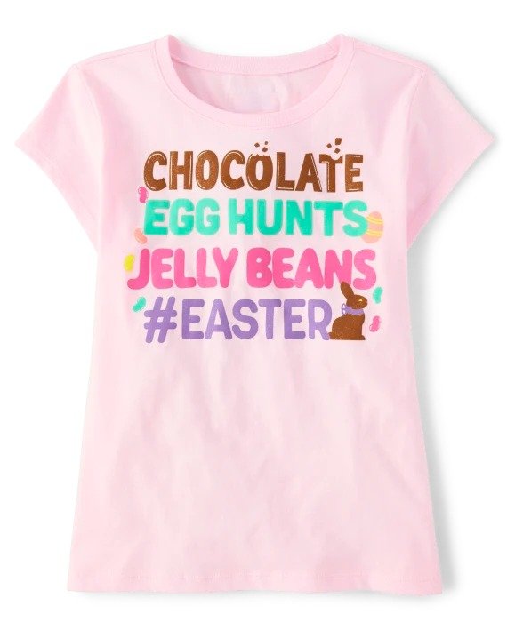 Girls Short Sleeve Easter Graphic Tee | The Children's Place - CAMEO