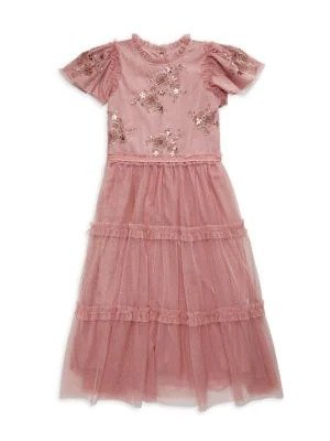 Girl's Nora Embellished Tiered Dress