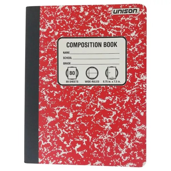 Wide Ruled Composition Notebook (Colors May Vary) - Unison