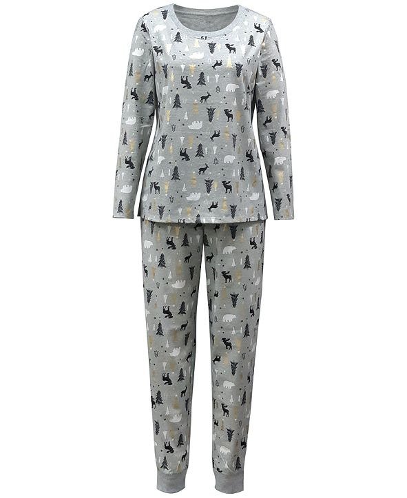 Matching Women's Woodland-Print Family Pajama Set, Created for Macy's