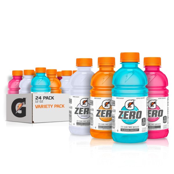 Zero Sugar Thirst Quencher, Glacier Cherry Variety Pack, 12 Fl Oz, Pack of 24