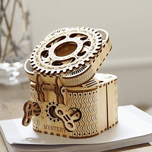 3D Wooden Puzzle-Model Building Kits-DIY Assembled Toys-Brain Teaser Educational and Engineering for Girls,Boyfriend,Adults,DIY Lovers,When Christmas, Birthday (Treasure Box)
