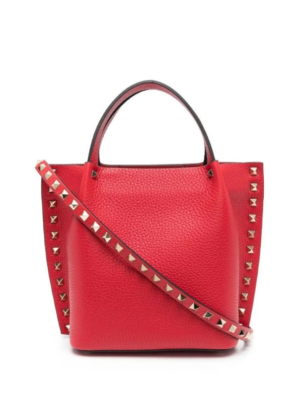 Valentino Garavani Red Rockstud Leather Tote Bag | Browns