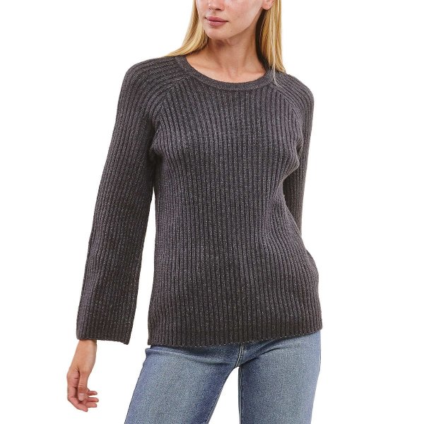 Ladies' Ribbed Crewneck Sweater