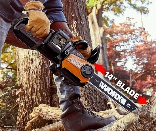 WG384 40V 14" Cordless Chainsaw with Auto-Tension