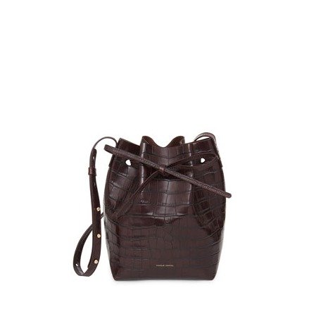 Mini Crocodile-Embossed Bucket Bag