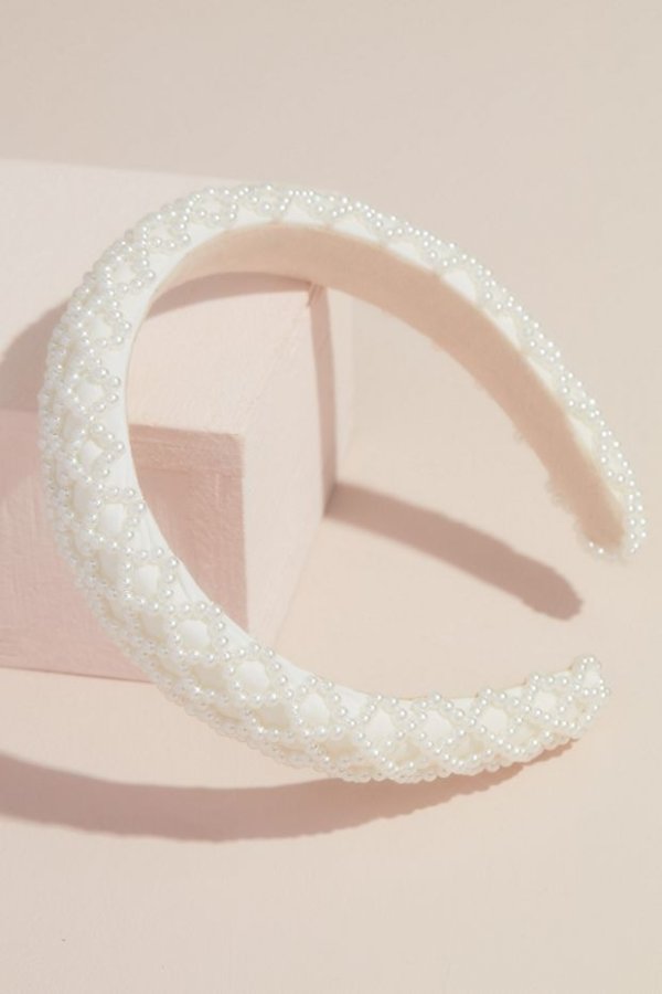 Pearl Lattice Puff Headband