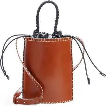 Lawson Mini Whipstitched Leather Bucket Bag