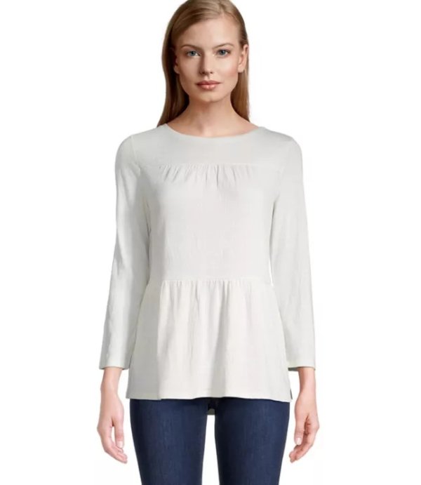 R&;R Tiered Textured SS Tee-MISSY