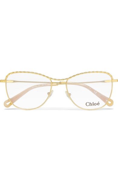 Aviator-style gold-tone optical glasses