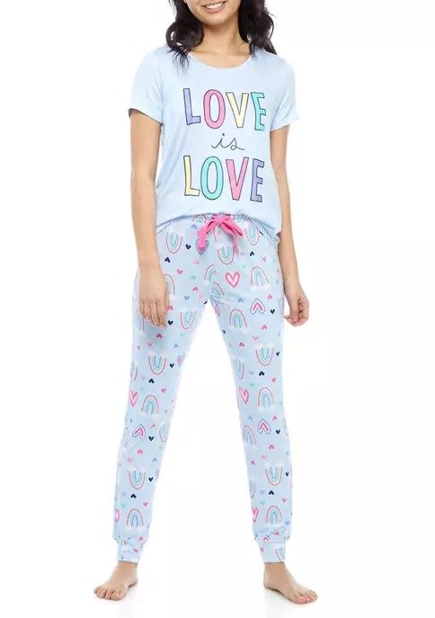 Short Sleeve Joggers Pajama Set