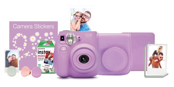 Instax Mini 7s Lavender Bundle (includes Camera, Case, Film, Photo Album & Photo Holders)