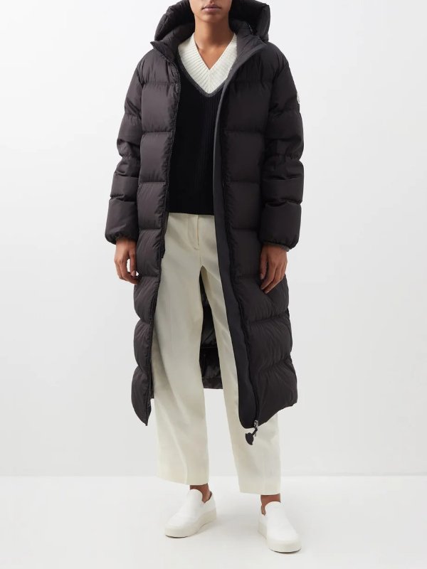 Catchet recycled-nylon hooded down coat | Moncler