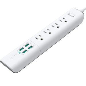 AUKEY Power Strip with 4 AC Outlets and 4 USB Charging Ports