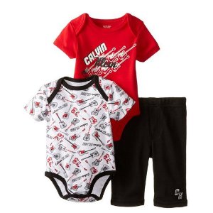 Calvin Klein Baby-Boys Newborn Red Body and Printed Body with Pants