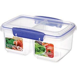 Sistema KLIP IT Rectangular Collection Split Food Storage Container, Medium, 33.8 oz./1.0 L @ Amazon