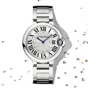 Cartier Ballon Bleu Silver Dial Stainless Steel Ladies Watch W69010Z4