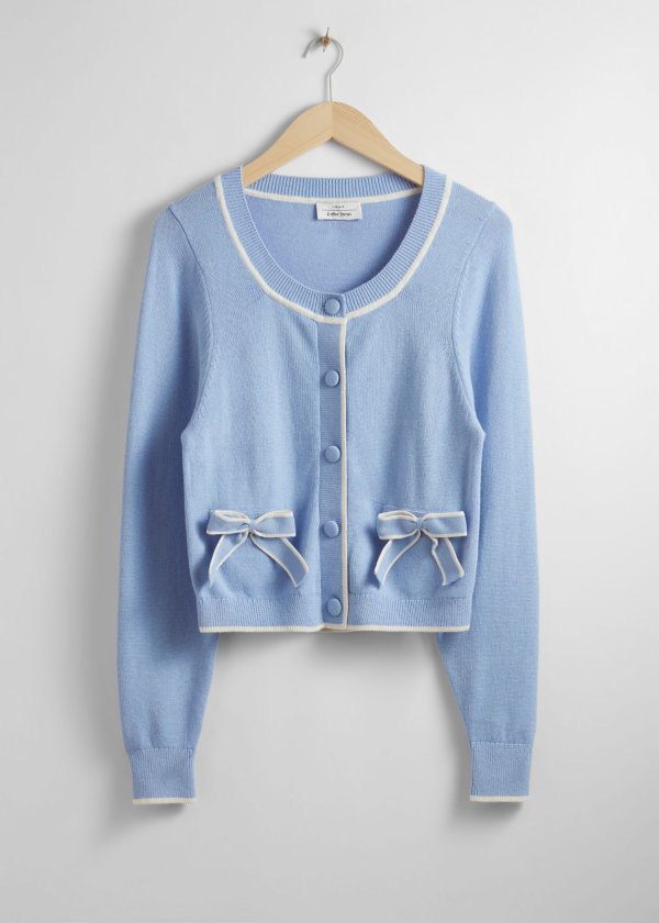 Bow-Detailed Knit Cardigan