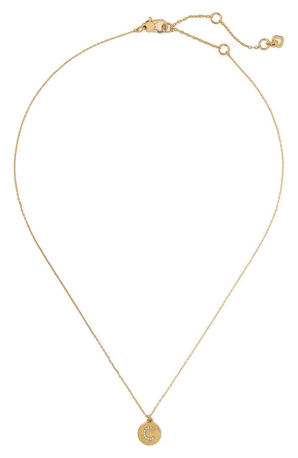 pave mini initial pendant necklace