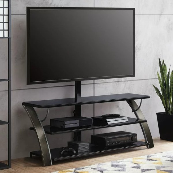 Whalen Payton Brown Cherry 3-in-1 Flat Panel TV Stand for TVs up to 65"