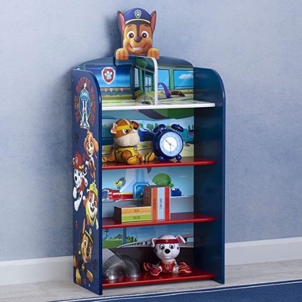 Wooden Playhouse 4-Shelf Bookcase for Kids, PAW Patrol