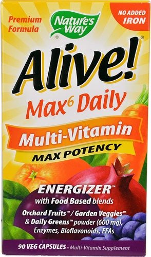 Nature's Way Alive!® Max 6 Daily Multi-Vitamin -- 90 Veg Capsules