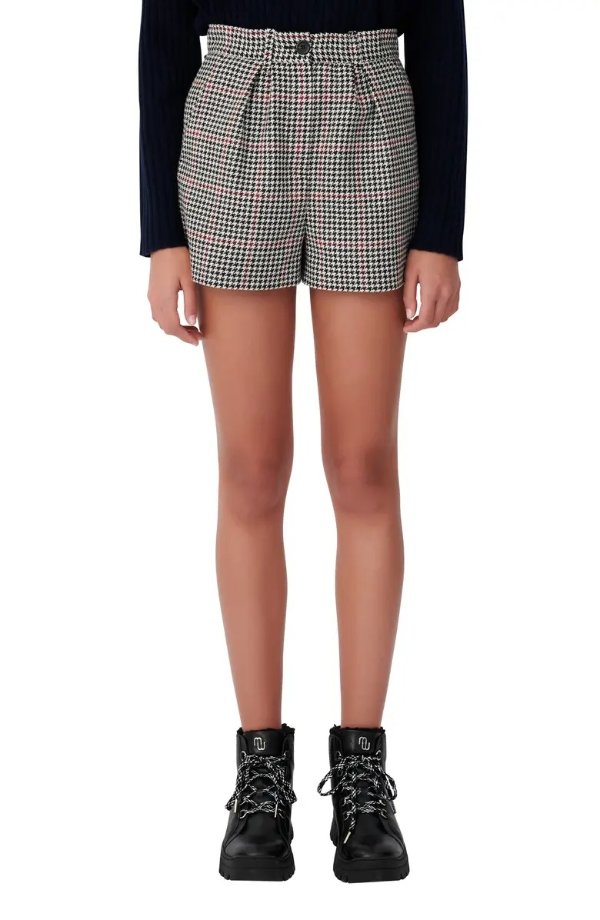 Houndstooth Check Shorts