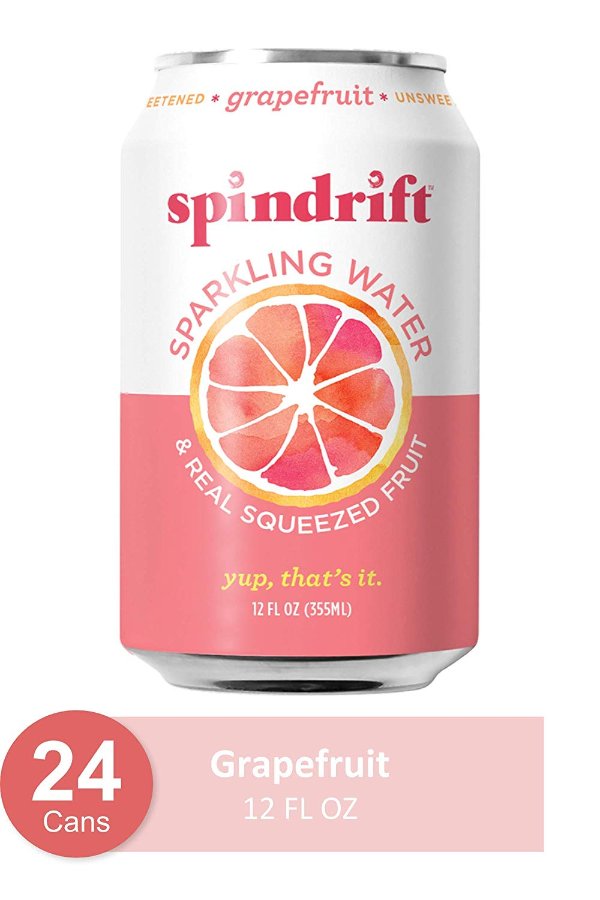 Grapefruit Sparkling Water, 12-Fluid-Ounce Cans, Pack of 24