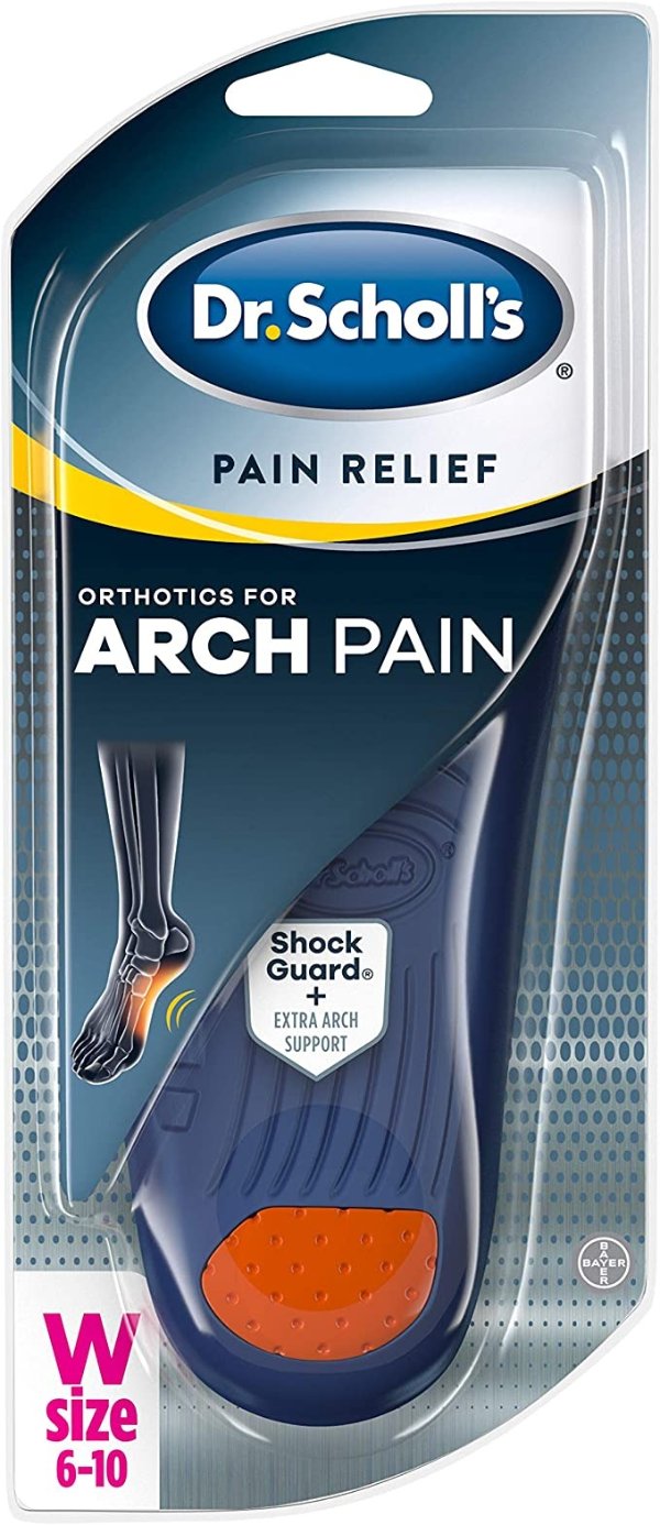 ARCH Pain Relief Orthotics // Arch Support Inserts Clinically Proven to Provide Immediate and All-Day Relief of Arch Pain (for Women's 6-10, also available for Men's 8-12)