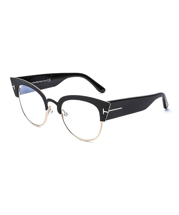 Matte Black & Blue Cat-Eye Eyeglasses