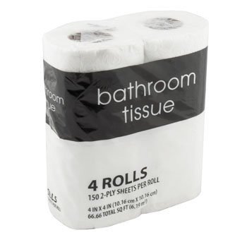 DollarItemDirect 150 2-Ply Sheets per Roll Toilet Paper, 4 Rolls
