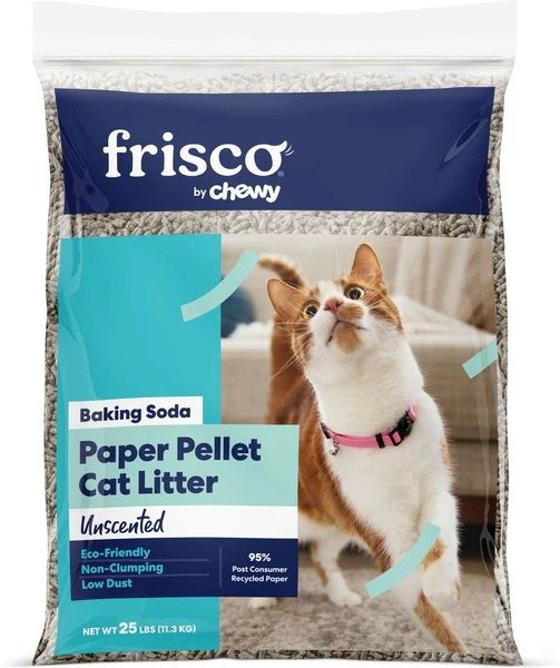 Unscented Non-Clumping Recycled Paper Cat Litter, 25-lb bag