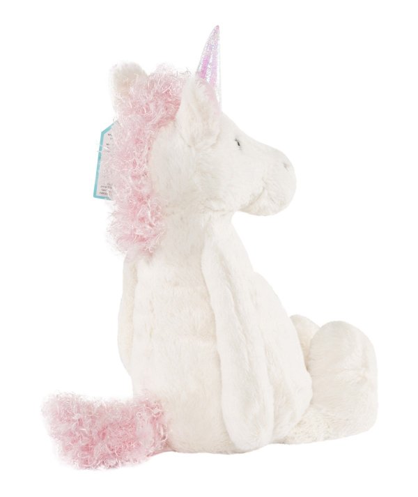White and Pink Bashful Medium Unicorn | AlexandAlexa